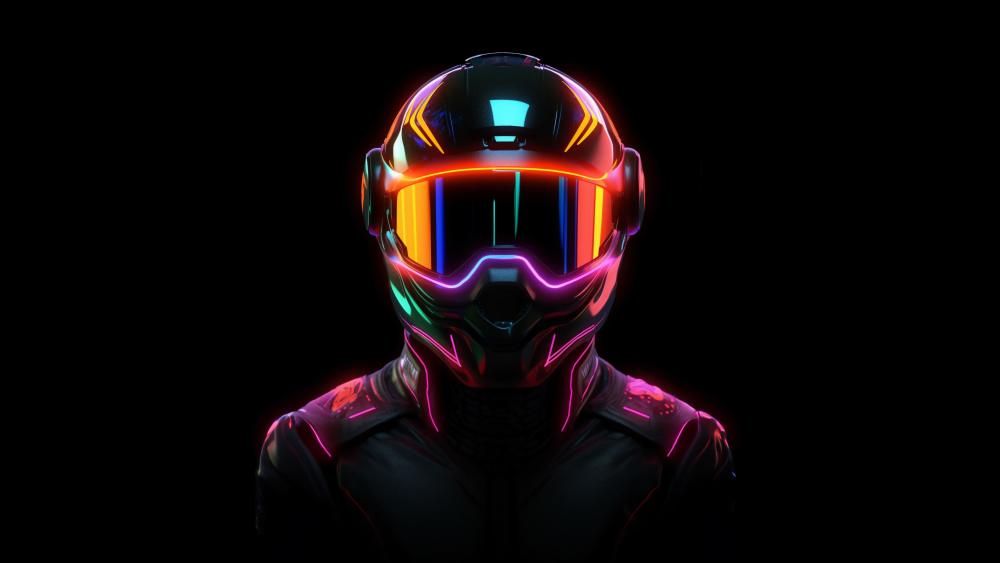 Neon Vanguard - The Cyber Soldier's Gaze wallpaper