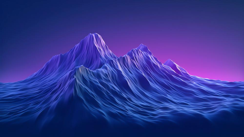 Mystic Neon Mountain Ranges wallpaper