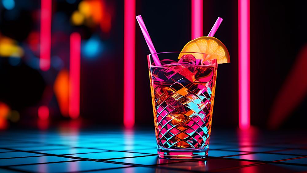 Neon Nights Refreshing Cocktail wallpaper