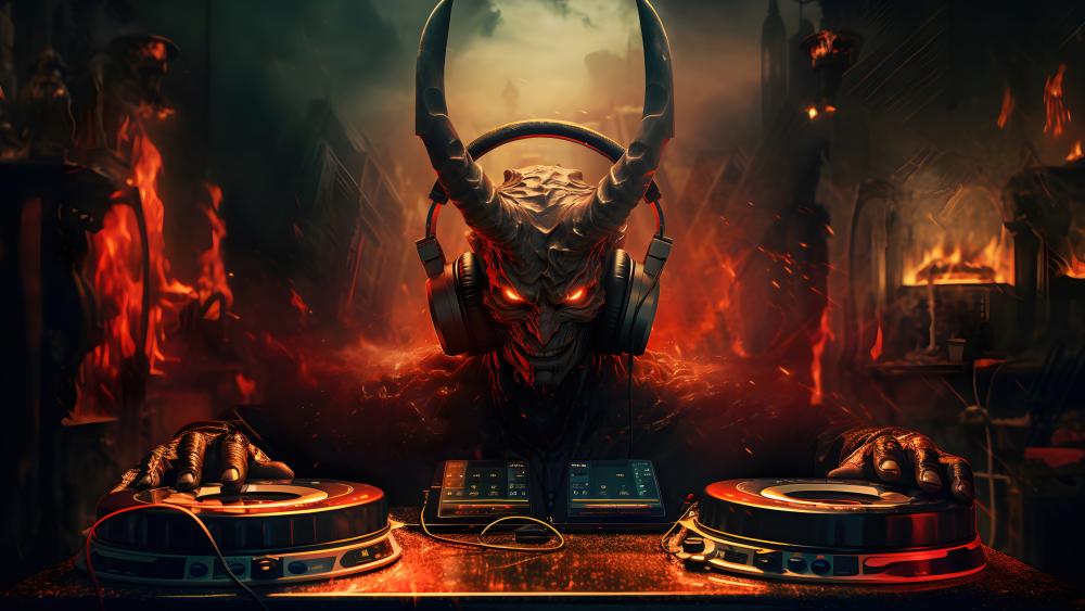 Fiery Beats of the Demon DJ wallpaper