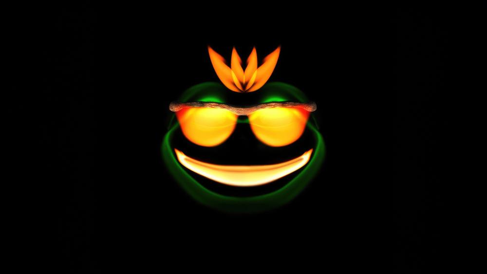 Funky Frog with Sunglasses at Night wallpaper