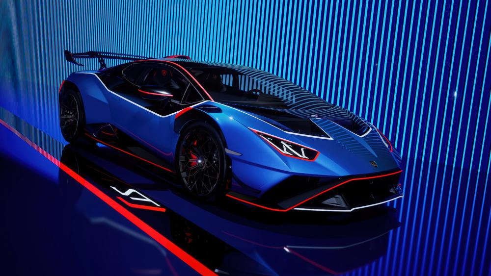 Lamborghini Huracan in Electric Blue wallpaper
