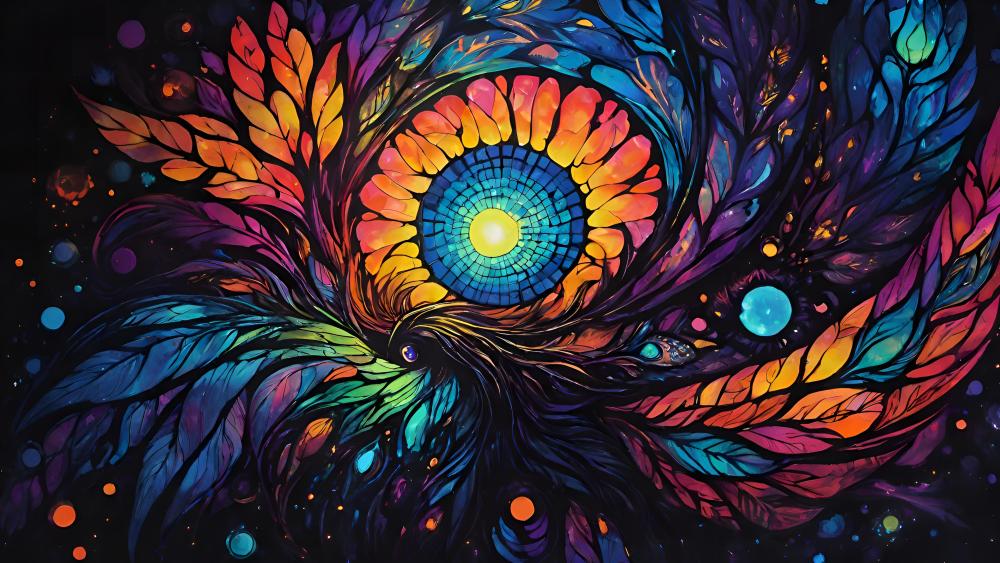 Vibrant Psychedelic Fantasy Bloom wallpaper