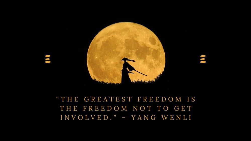 Samurai Silhouette Against a Golden Moon wallpaper