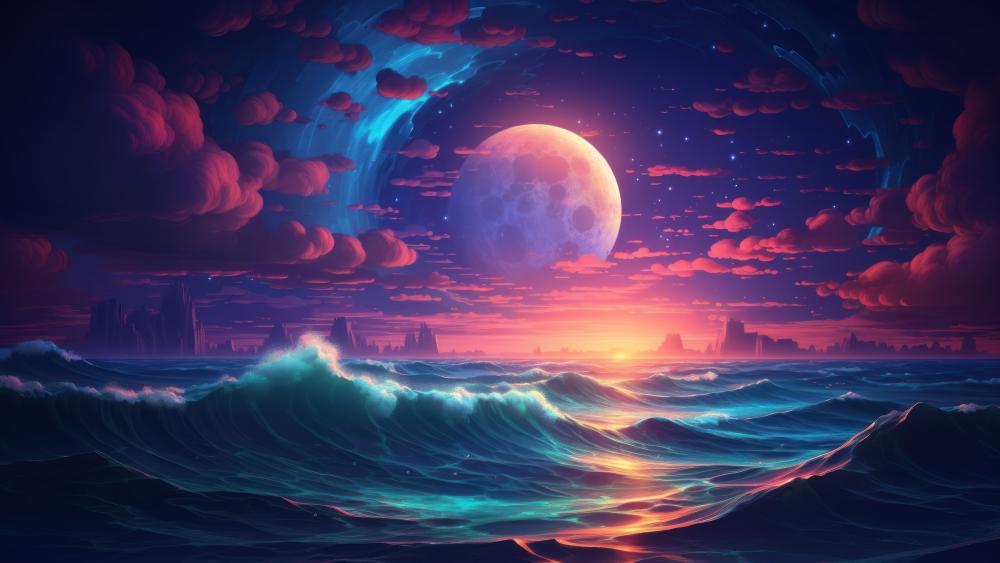 Moonlit Ocean Dreams wallpaper