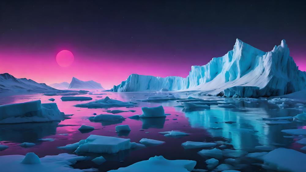 Neon Pink Arctic Dreams wallpaper