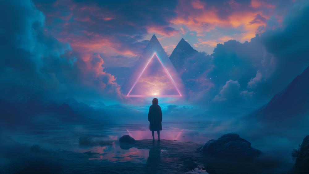 Mystical Triangle at Dusk wallpaper
