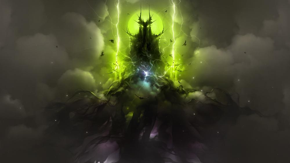 Dark Sorcerer Summoning Sinister Forces wallpaper