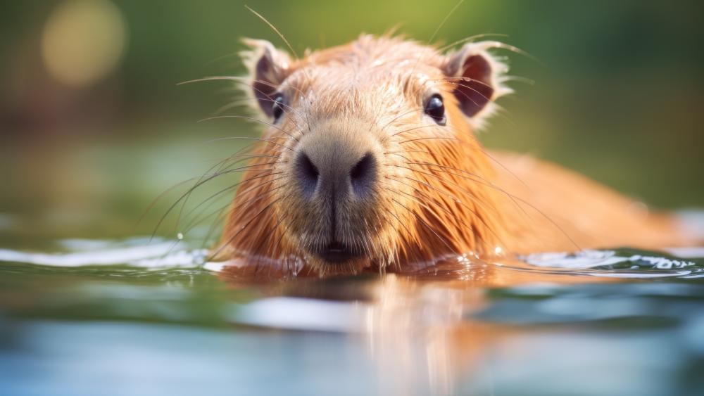 Capybara Calm in Cool Waters wallpaper