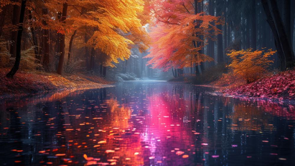 Mystic Autumn Reflections wallpaper