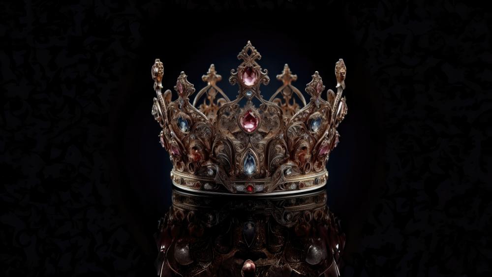 A crown on a reflective surface wallpaper