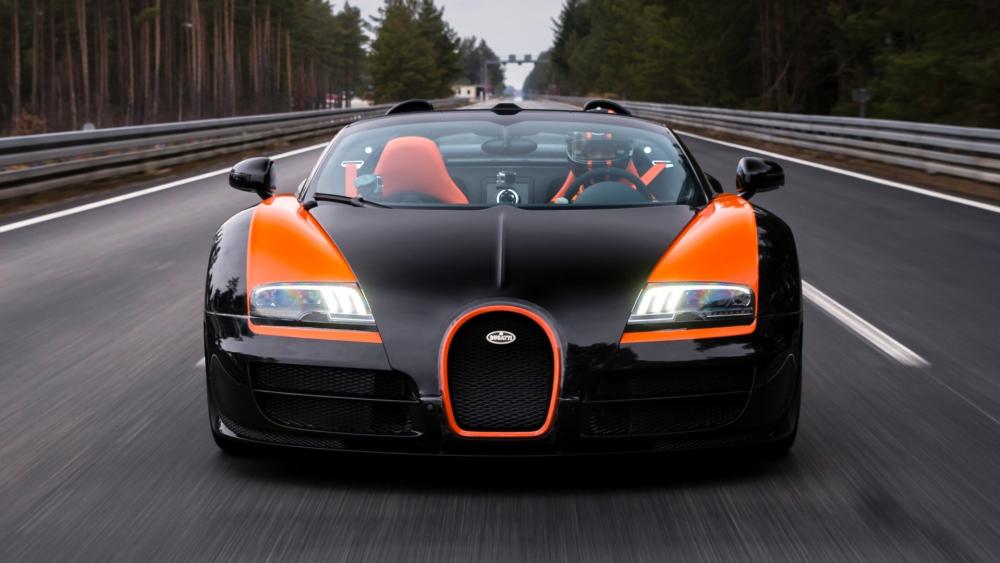 Bugatti Veyron Grand Sport La Finale on the Move wallpaper