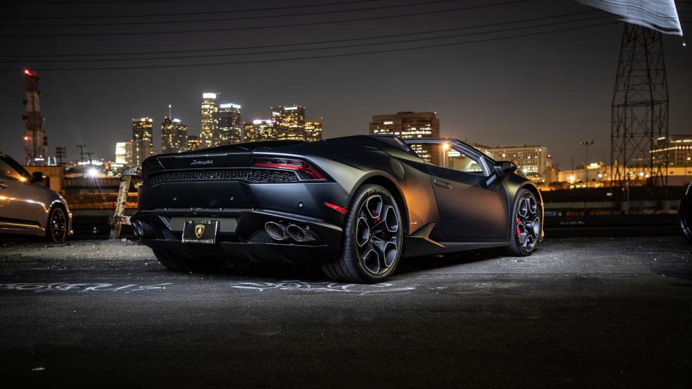 Lamborghini Huracán Under City Lights wallpaper