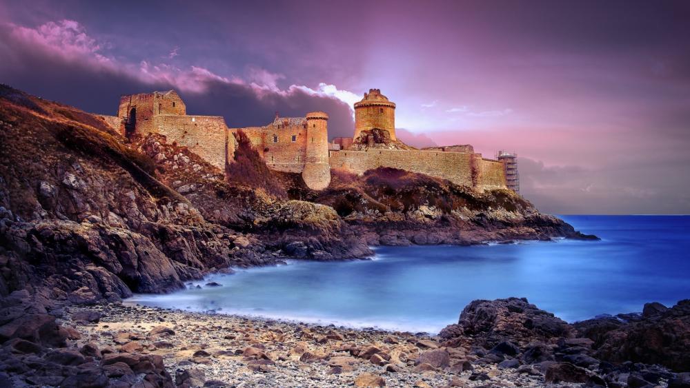 Majestic Fort La Latte at Sunset wallpaper