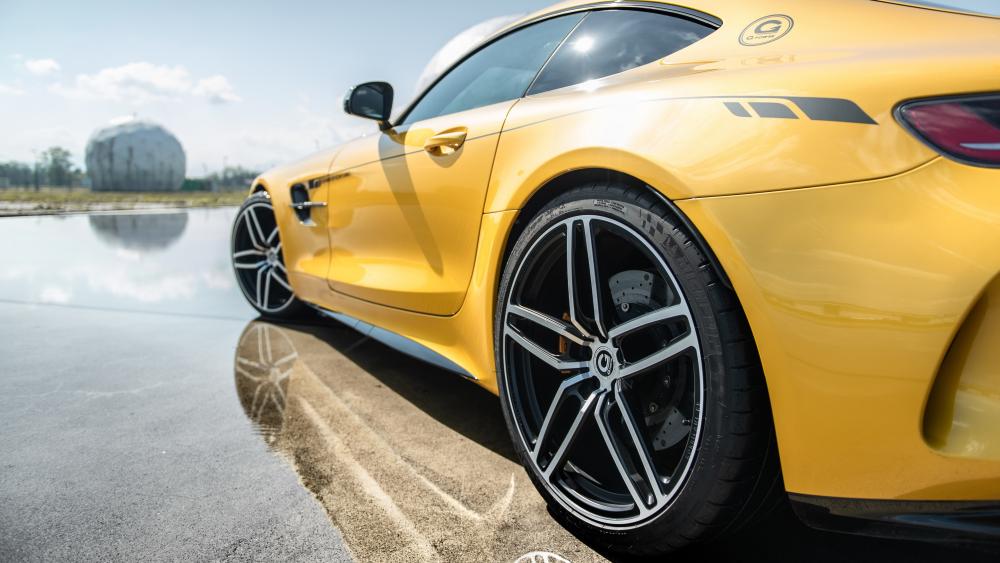 Sleek Mercedes-AMG GT in Vibrant Yellow wallpaper
