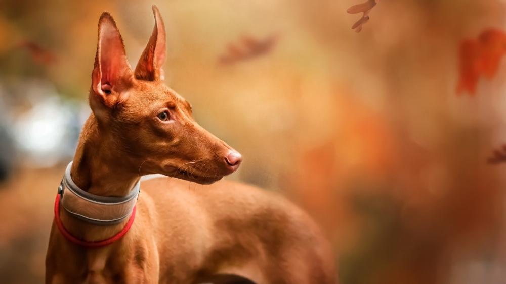 Autumn Elegance with a Pharaoh Hound wallpaper