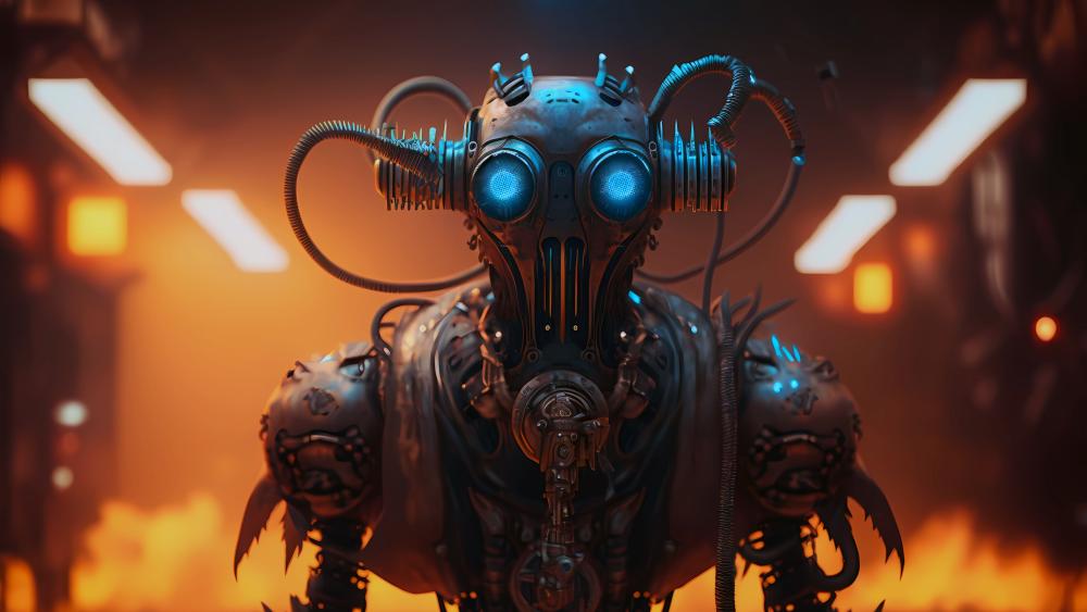 Mystical Steampunk Cyborg wallpaper