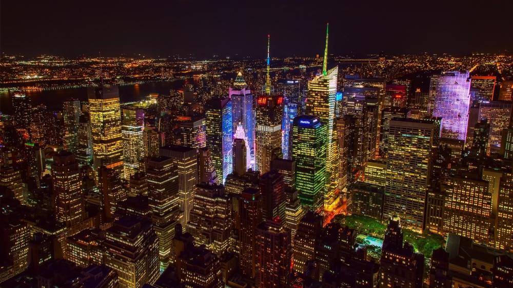 Times Square at Night Stunning Skyline Views wallpaper