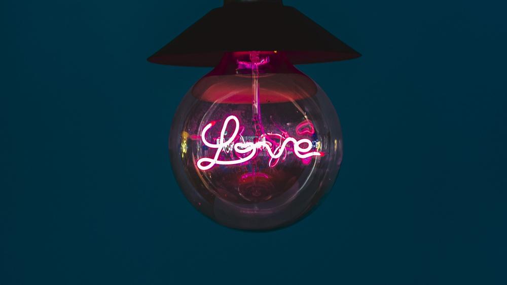 Love Illuminated in Neon Light wallpaper