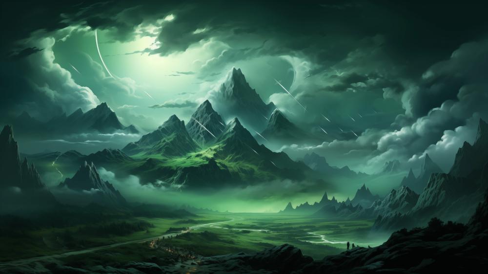 Ethereal Peaks of Enchanted Dreams wallpaper