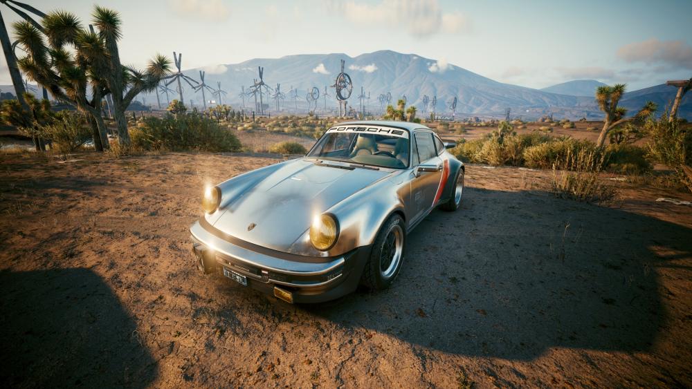 Porsche 911 in a Desert Landscape wallpaper