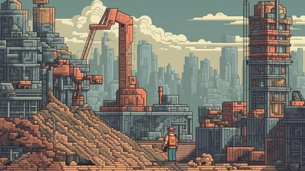 Retro Industrial Fantasy World wallpaper