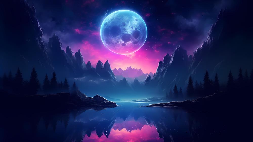 Moonlit Dreams in Purple Hues wallpaper