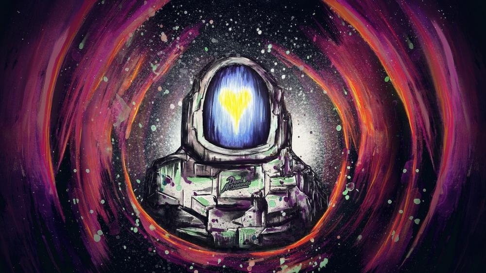 Astronaut's Psychedelic Heartbeat wallpaper
