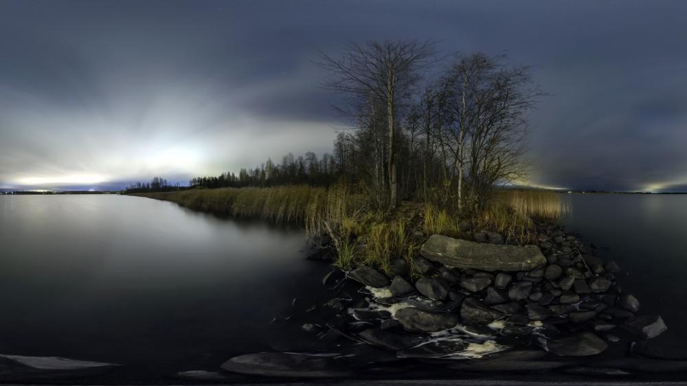 Dusk Serenity by the Lake wallpaper