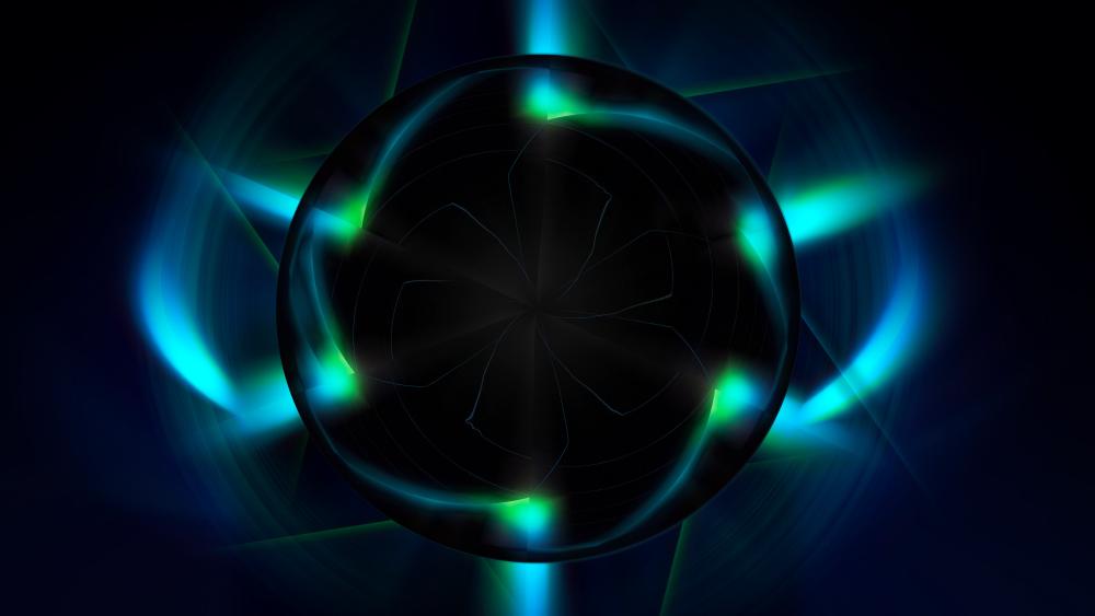 Neon Tech Circle in Abstract Glow wallpaper