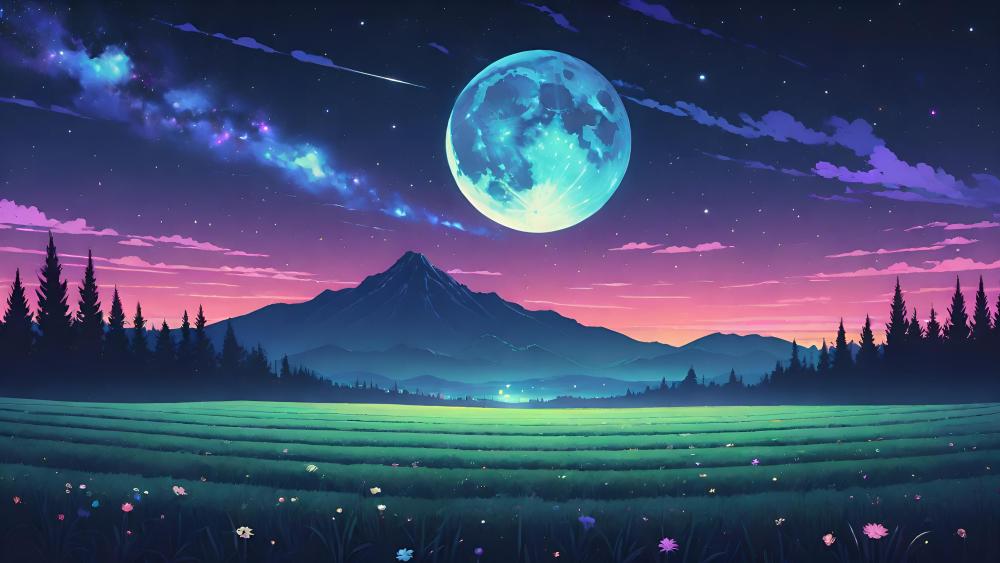 Mystical Twilight Landscape wallpaper