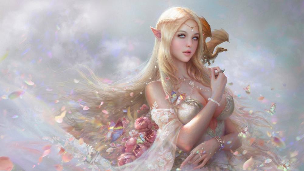 Ethereal Elven Princess Fantasy Art wallpaper