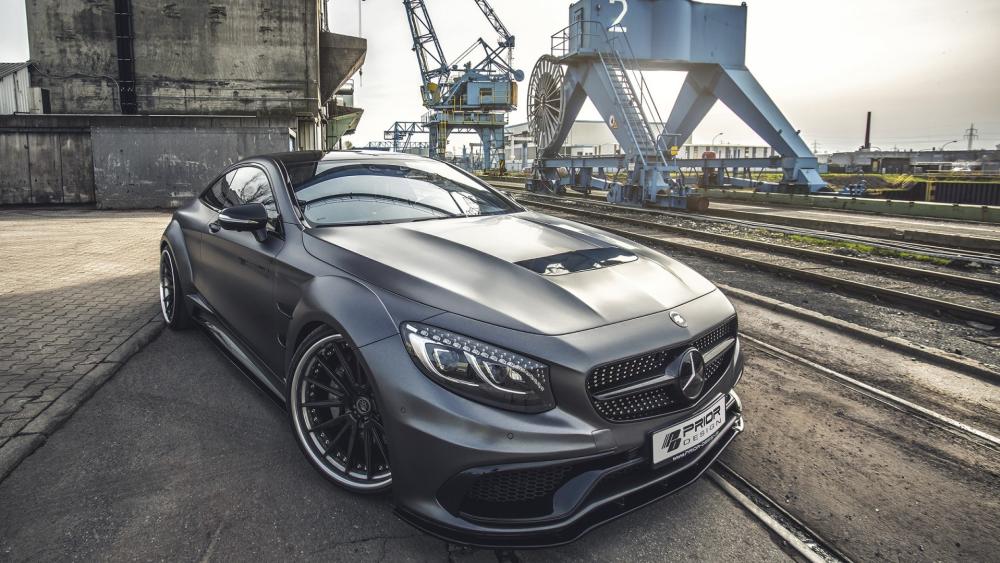 Mercedes-Benz S-Class Coupe at Industrial Site wallpaper