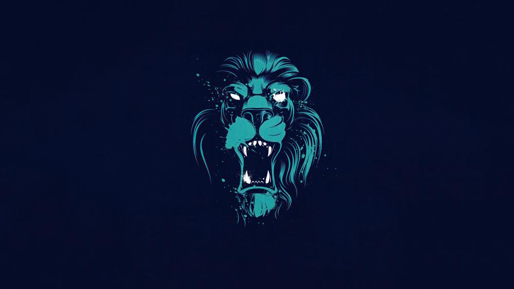 Fiery Cartoon Lion Roar in 4K wallpaper