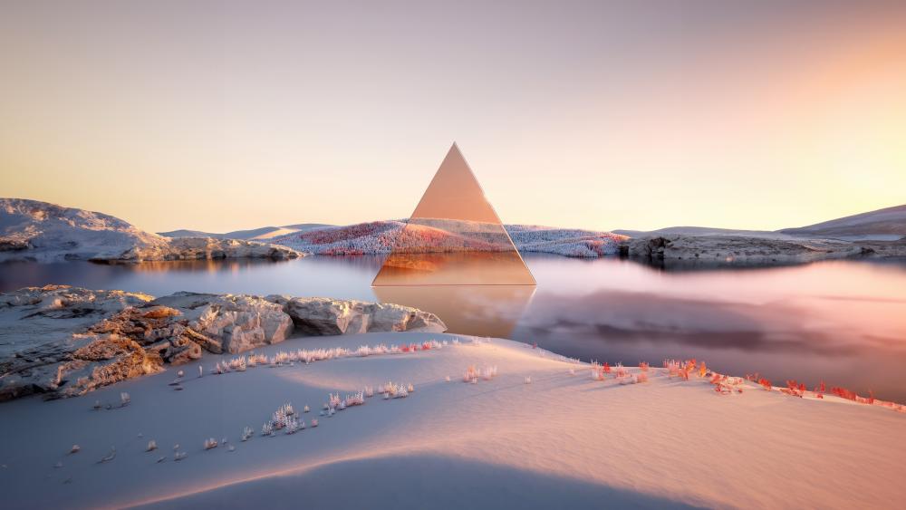 Stunning Geometric Winter Landscape wallpaper