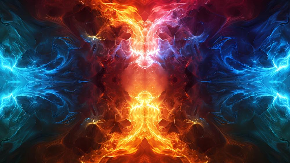 Flaming Symmetry wallpaper