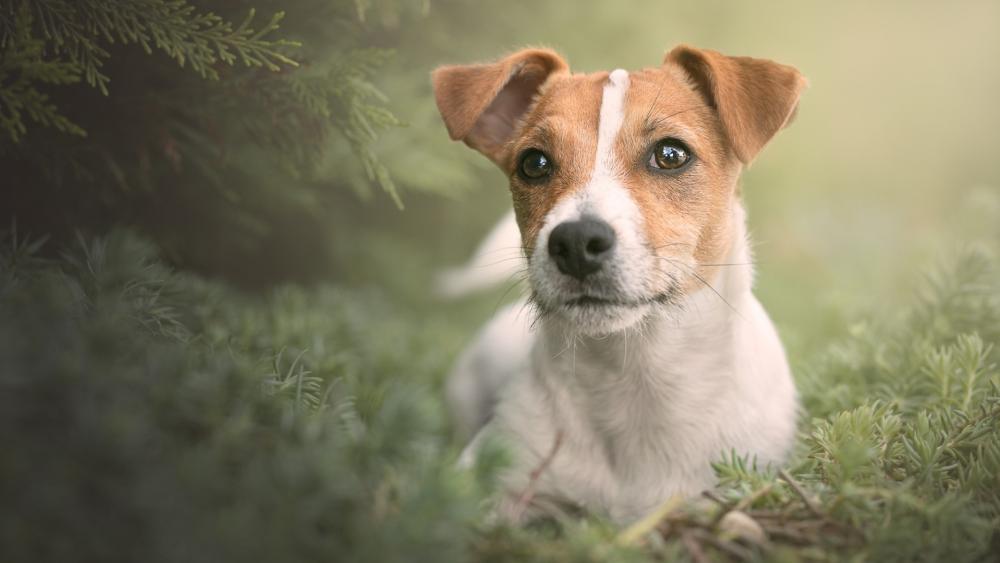 Curious Jack Russell Terrier in Nature wallpaper