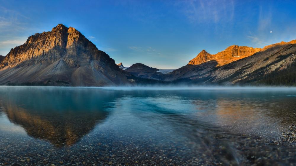 Bow Lake Serenity in the Canadian Rockies wallpaper