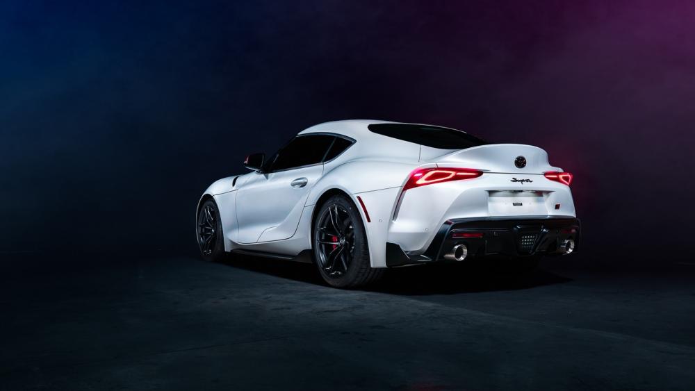 White Toyota Supra in Studio Lighting wallpaper