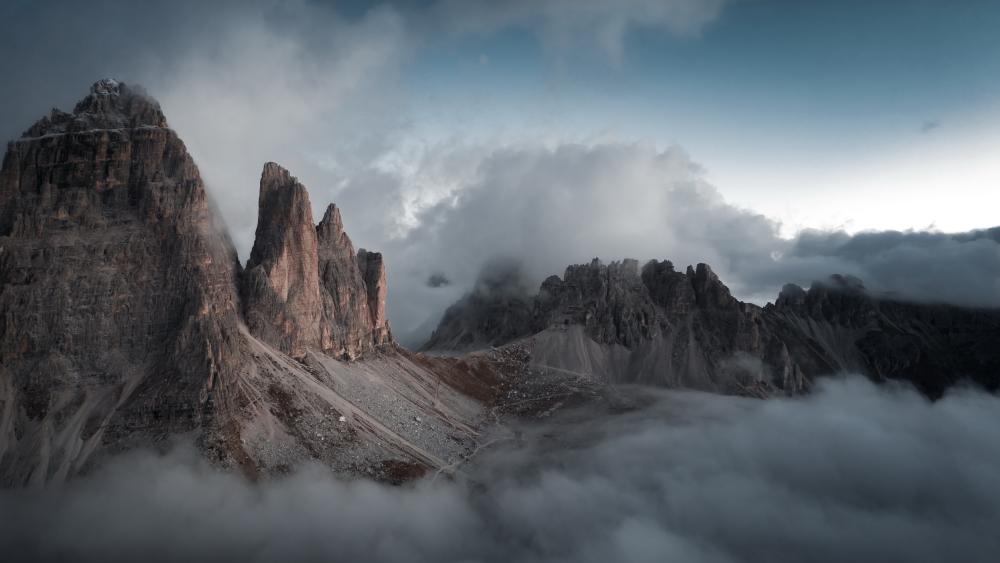 Mystical Peaks of Tre Cime di Lavaredo wallpaper