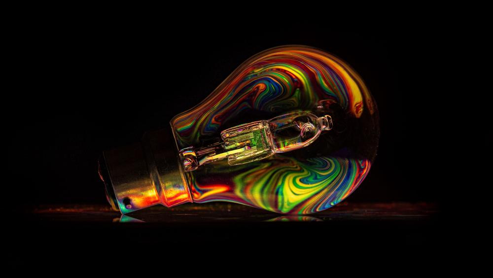 Vibrant Technicolor Light Bulb Wallpaper wallpaper
