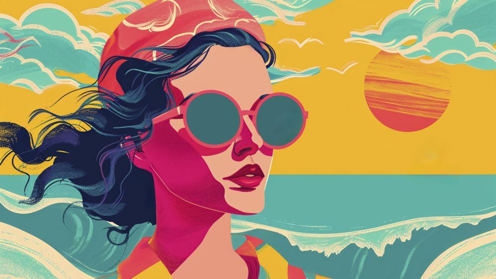 Summer Waves in Fantasy Colors wallpaper