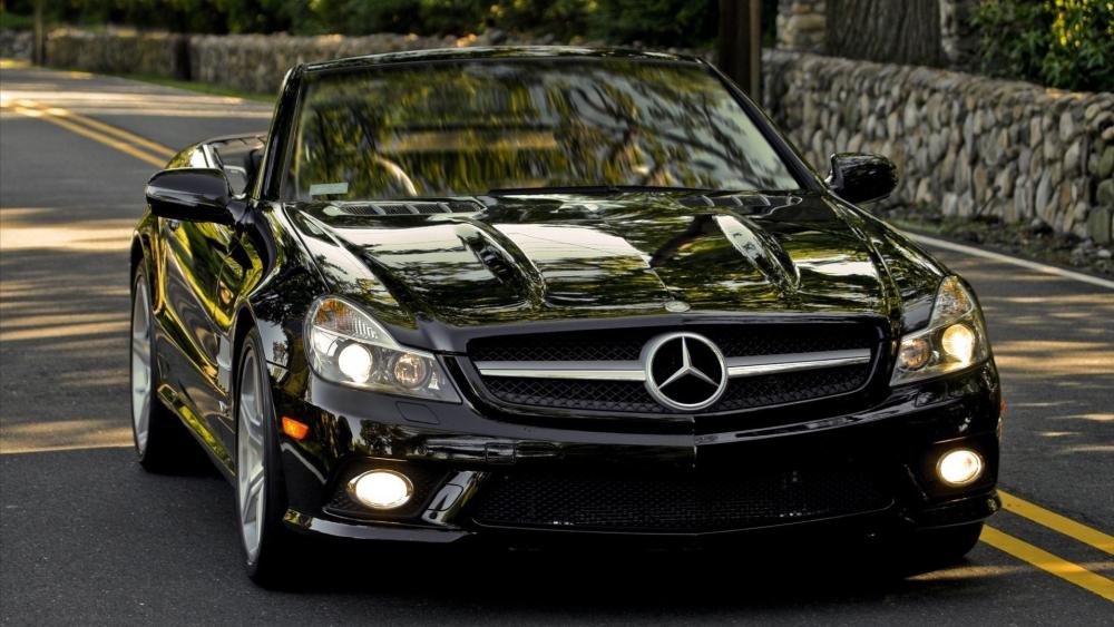 Smooth Black Mercedes-Benz Convertible wallpaper