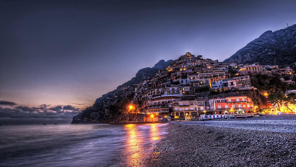 Enchanting Evening in Positano wallpaper