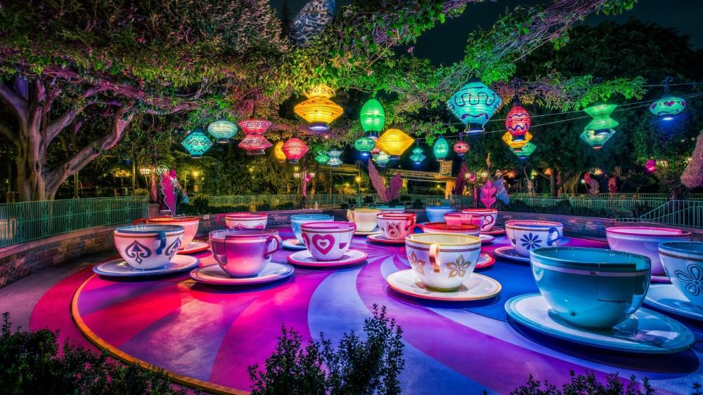 Magical Night at Mad Tea Party wallpaper