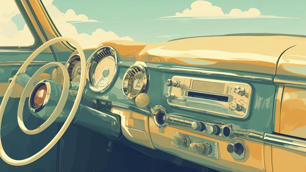 Vintage Car Radio Vibes wallpaper