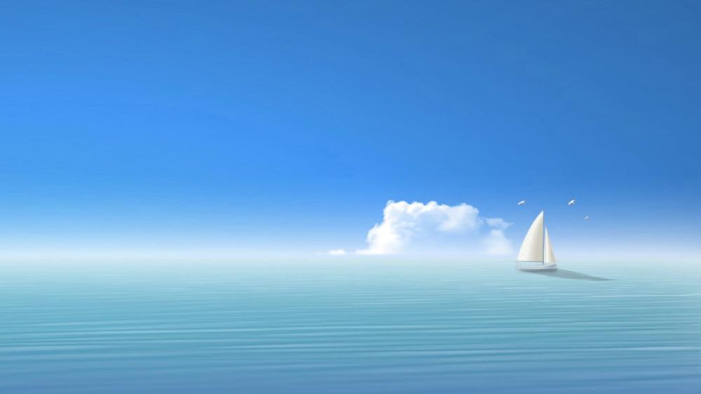 Sailing Into the Blue Abyss wallpaper