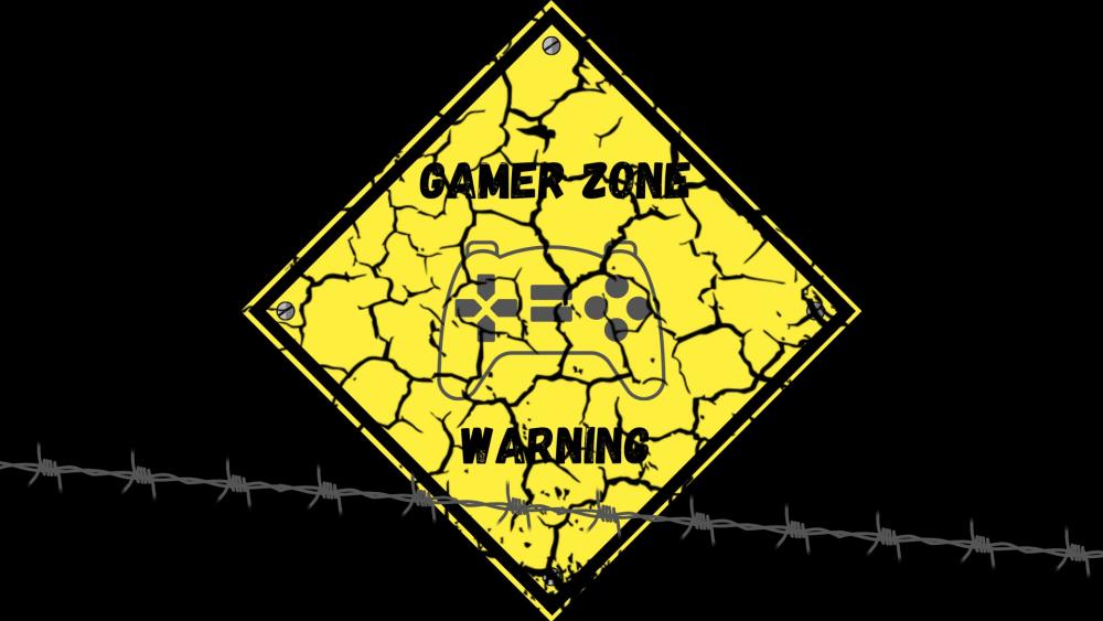 Gamer Zone Warning Sign wallpaper