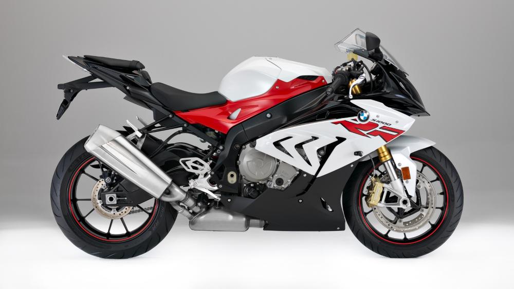 BMW S 1000 RR in Bold Red and White wallpaper
