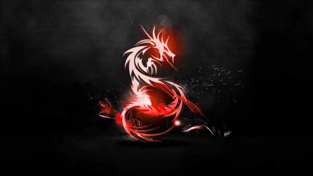 Fiery Dragon in Darkness wallpaper